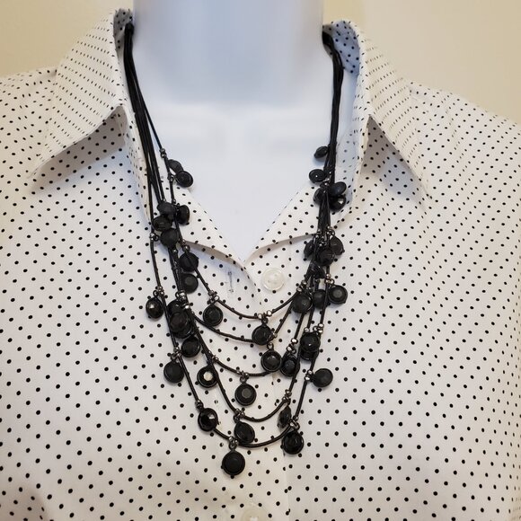 NWT Simply Vera Vera Wang Black Beaded Multi-Strand Layered Necklace - OS - Picture 4 of 8